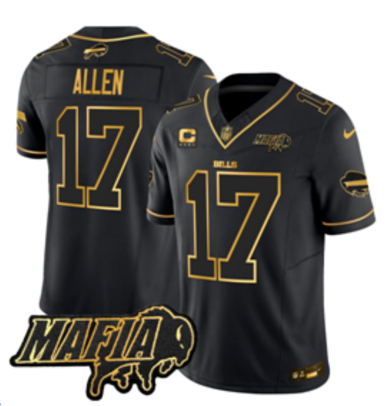 Men Buffalo Bills #17 Allen Black gold 3th generations 2026 Nike Limited NFL Jersey style 112